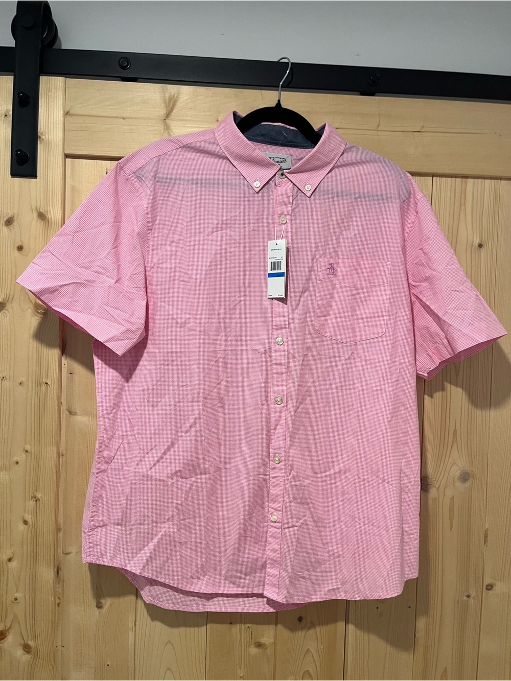 Original Penguin Men's Pink Fuchsia Short-Sleeve Button-Down Shirt XL NWT 🐧